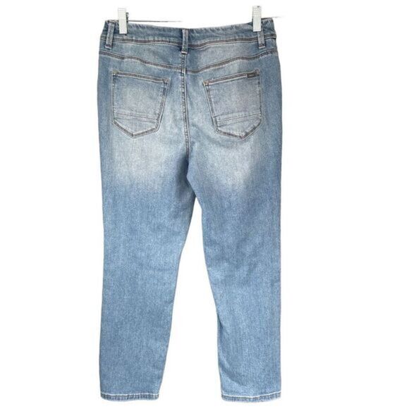 Love Culture Distressed Jeans The So Slimming Crop Denim Blue Wash Size 10 - Picture 2 of 7